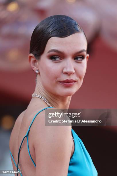 Josephine Skriver attends the "Don't Worry Darling" red carpet at the 79th Venice International Film Festival on September 05, 2022 in Venice, Italy.