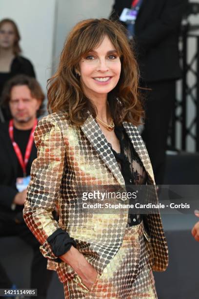 Anne Parillaud attends the "Don't Worry Darling" red carpet at the 79th Venice International Film Festival on September 05, 2022 in Venice, Italy.
