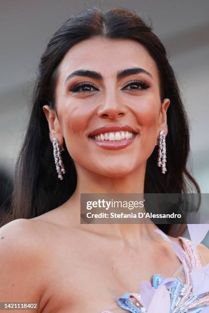 Giulia Salemi attends the "Don't Worry Darling" red carpet at the 79th Venice International Film Festival on September 05, 2022 in Venice, Italy.