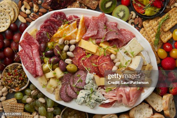 charcuterie platter - fooding stock pictures, royalty-free photos & images