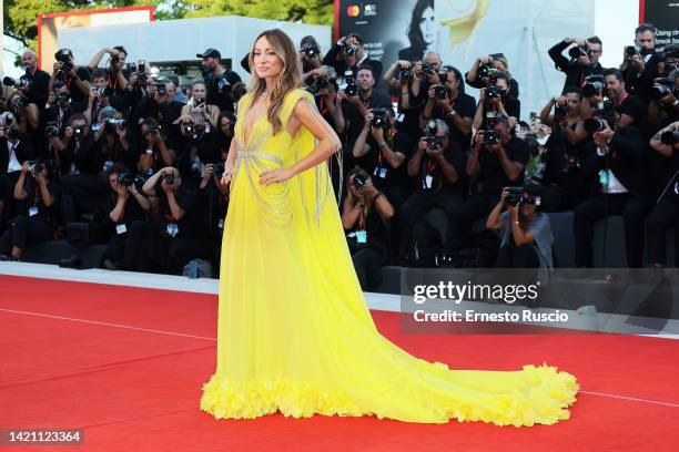 Olivia Wilde attends the "Don't Worry Darling" red carpet at the 79th Venice International Film Festival on September 05, 2022 in Venice, Italy.