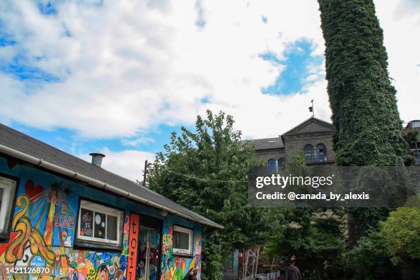 buildings and cloudscape in freetown christiania - 1971 2019 stock pictures, royalty-free photos & images