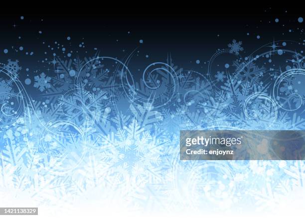 blauer weihnachtsvektor verzierter schneeflockenhintergrund - wintersport stock-grafiken, -clipart, -cartoons und -symbole