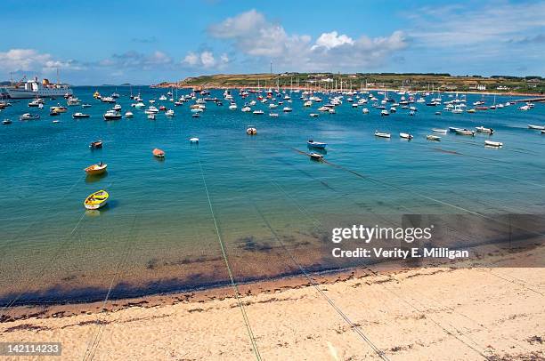 hugh town harbour - isles of scilly stock pictures, royalty-free photos & images