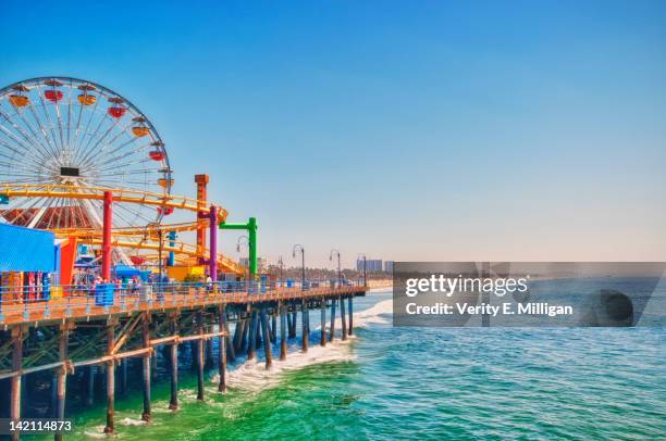 santa monica pier - santa monica pier foto e immagini stock