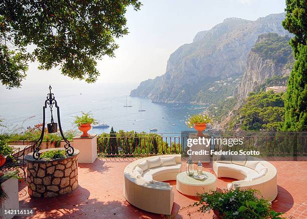 capri terrace - a capri stock pictures, royalty-free photos & images