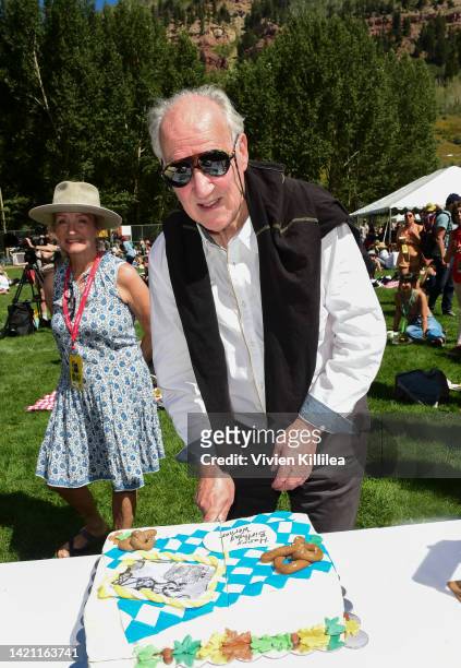 Werner Herzog celebrates his 80th birthday at the Telluride Film Festival on September 05, 2022 in Telluride, Colorado.