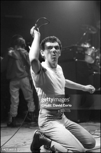 Photo of Dexys MIDNIGHT RUNNERS; Kevin Rowland of Dexys Midnight Runners performing at the The Venue, London in 1981.