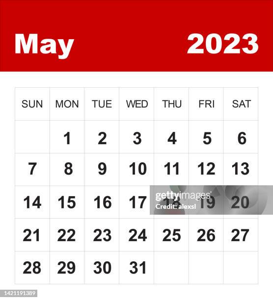 ilustrações de stock, clip art, desenhos animados e ícones de may 2023 calendar - maio