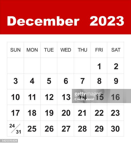 december 2023 calendar - december stock illustrations