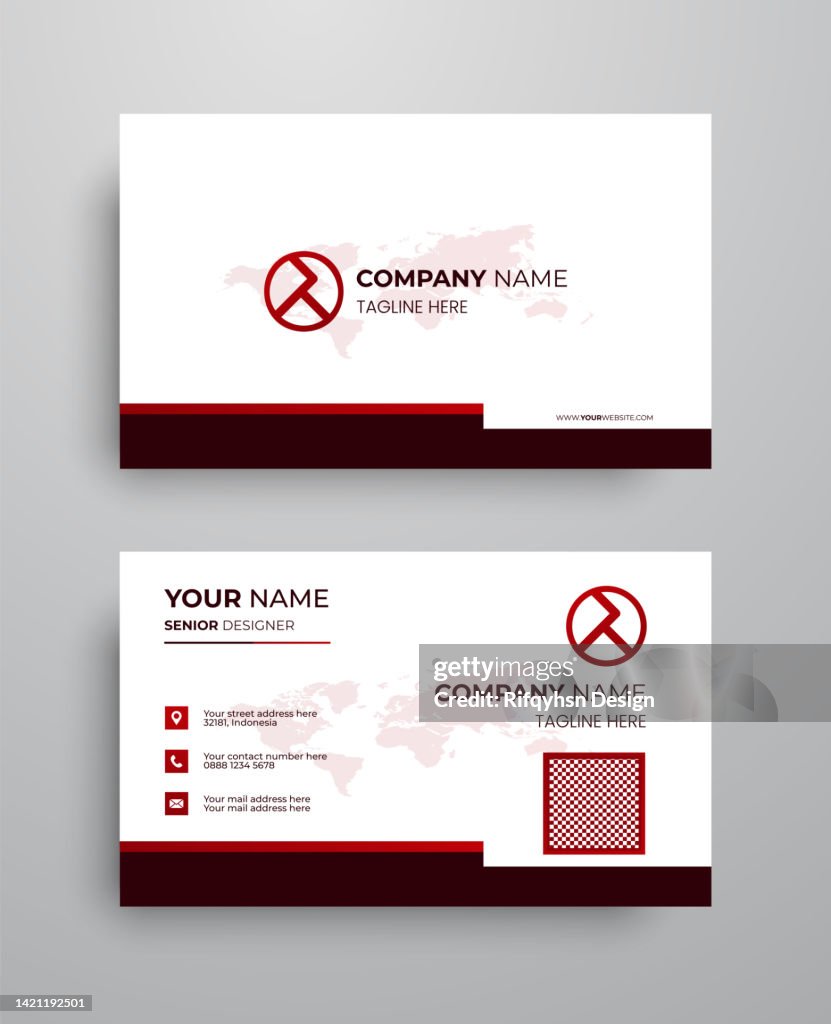 Modern Business Card with Two Sides Card. Company card.