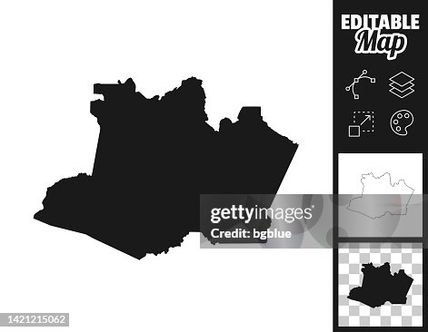 Amazonas maps for design. Easily editable Amazonas maps for design. Easily editable
