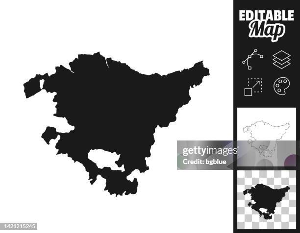 Basque Map Blue Basque Country Maps For Design Easily Editable High-Res Vector Graphic ...