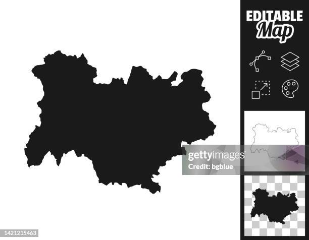 stockillustraties, clipart, cartoons en iconen met auvergne rhone alpes maps for design. easily editable - auvergne rhône alpes