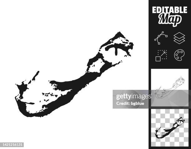 illustrazioni stock, clip art, cartoni animati e icone di tendenza di bermuda mappe per il design. facilmente modificabile - bermuda