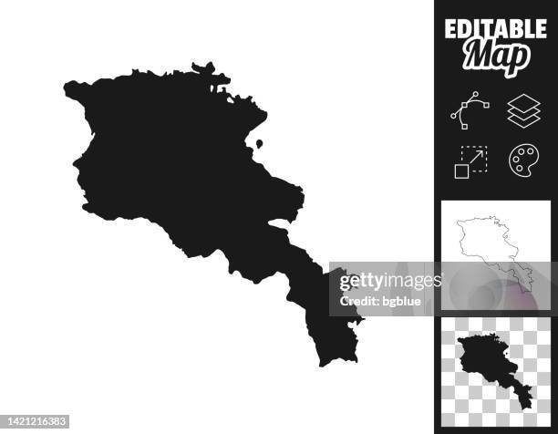 armenia maps for design. easily editable - map of armenia stock illustrations