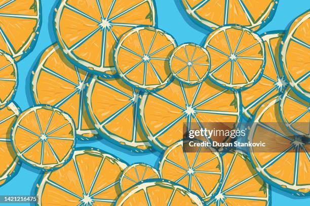 exotic pattern with orange - orange tree isolated stock illustrations