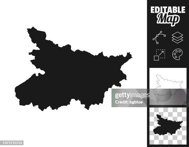 bihar maps for design. easily editable - bihar stock illustrations