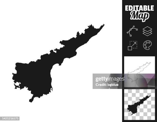 ilustrações, clipart, desenhos animados e ícones de mapas de andhra pradesh para design. facilmente editável - andhra pradesh