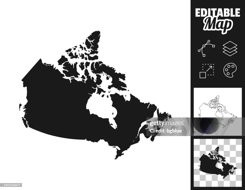 Cartes du Canada pour la conception. Facilement modifiable