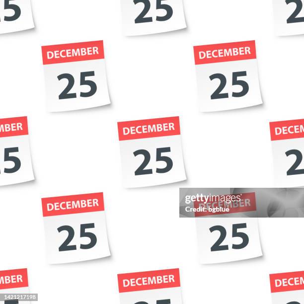 december 25 - daily calendar seamless pattern - december 25 stock illustrations