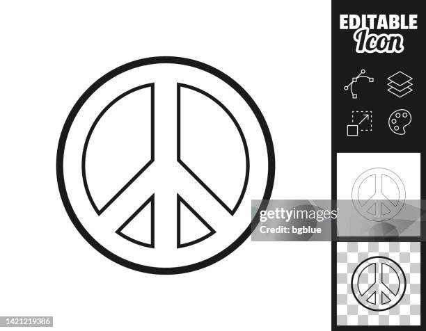 ilustraciones, imágenes clip art, dibujos animados e iconos de stock de paz. icono para el diseño. fácilmente editable - peace sign