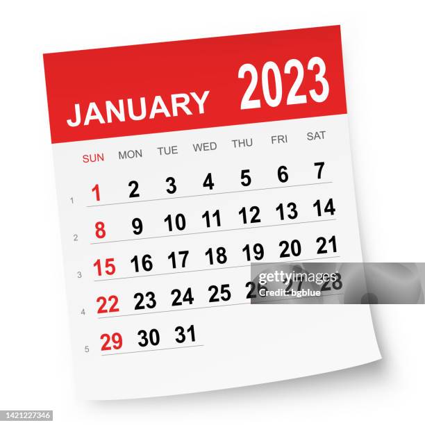 illustrazioni stock, clip art, cartoni animati e icone di tendenza di calendario gennaio 2023 - mese