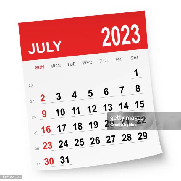 ilustrações, clipart, desenhos animados e ícones de calendário de julho de 2023 - julho