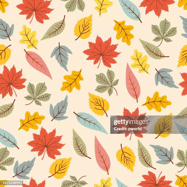 leaf seamless pattern . - october stock illustrations