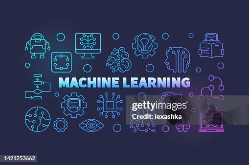 Machine Learning Colored Horizontal Vector Line Illustration High-Res ...