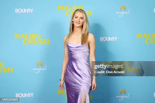 Amelia Conway arrives at the Australian premiere of "Malibu Crush" at Fox Studios on September 06, 2022 in Sydney, Australia.