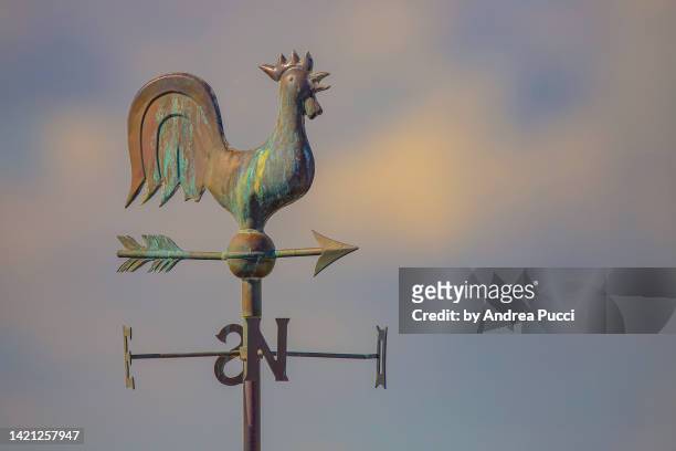 weathercock, mont-saint-michel, normandy, france - weather vane stock pictures, royalty-free photos & images
