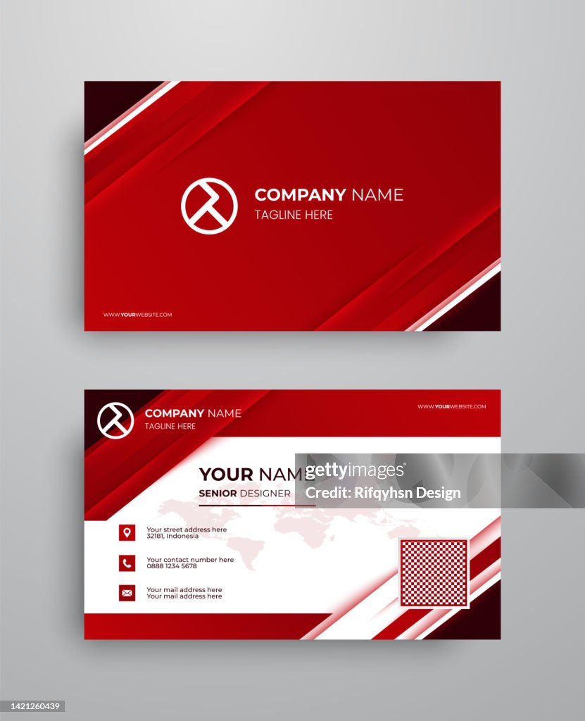 Modern Business Card with Two Sides Card. Company card.