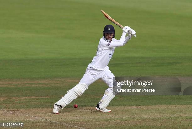 Aneurin Donald of Hampshire bats during day two of the LV= Insurance County Championship match between Hampshire and Northamptonshire at Ageas Bowl...