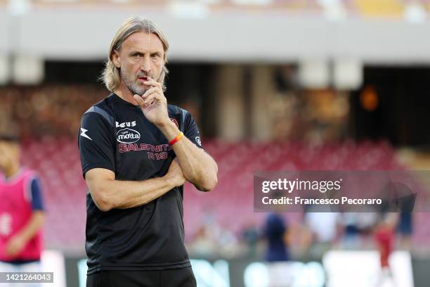 Davide Nicola Salernitana coach during the Serie A match between Salernitana and Empoli FC at Stadio Arechi on September 05, 2022 in Salerno, Italy.