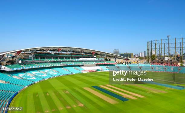 The Oval Cricket Ground Featuring the Grade II Listed Gasometer on September 18,2019 in London,England.