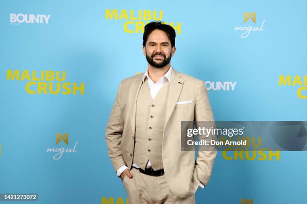 Damian Nixey arrives at the Australian premiere of "Malibu Crush" at Fox Studios on September 06, 2022 in Sydney, Australia.