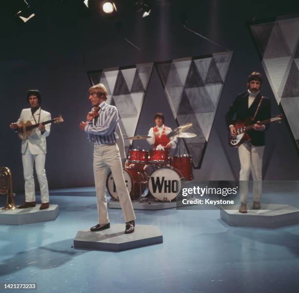 British rock band The Who performing on 'A Whole Scene Going', at BBC Television Centre in London, England, 5th January 1966.