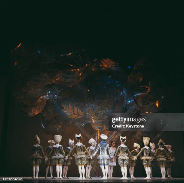 Ballet dancers on stage during an Sadler's Wells Royal Ballet production of an ballet, at the Sadler's Wells Theatre in London, England, circa 1983.