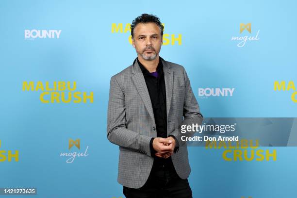 Jonny Pasvolsky arrives at the Australian premiere of "Malibu Crush" at Fox Studios on September 06, 2022 in Sydney, Australia.