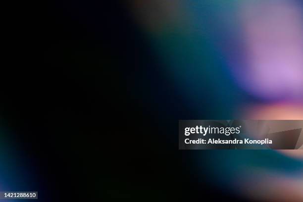colorful neon holographic light leaks on black background - instant camera stock pictures, royalty-free photos & images
