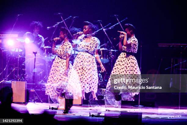 Skye Edwards singer member of the band Morcheeba performs live on stage on November 12, 2014 in Sao Paulo, Brazil.