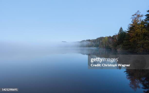 nebel und see - tirol nebel stockfoto's en -beelden