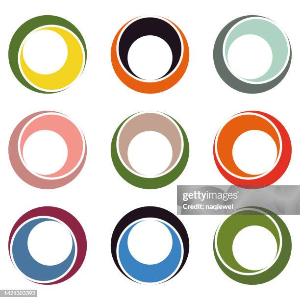 vector colors ring circle icon symbol collection set for design - set of globe web icons and vector logos stock illustrations