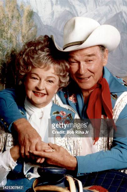 Roy Rogers and Dale Evans inside the 'Roy Rogers Museum', February 6, 1986 in Victorville, California.