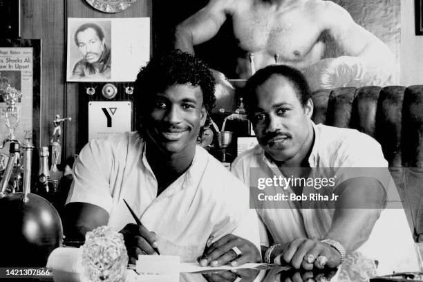 Portrait of Ken Norton and Eric Dickerson , June 10, 1985 in Los Angeles, California.