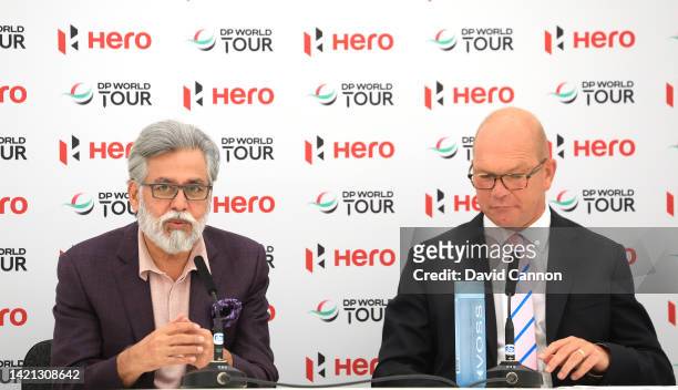 Dr Pawan Munjal of India the Chairman and CEO of Hero MotoCorp and Guy Kinnings of England the Deputy CEO and Chief Commercial Officer of The DP...