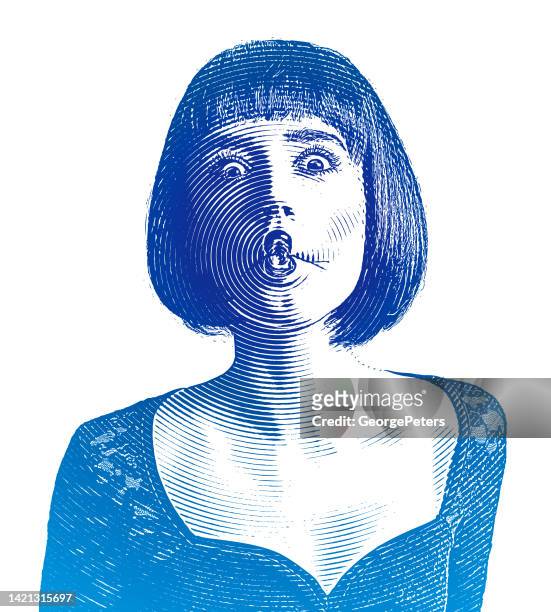 woman making funny face - suck stock illustrations