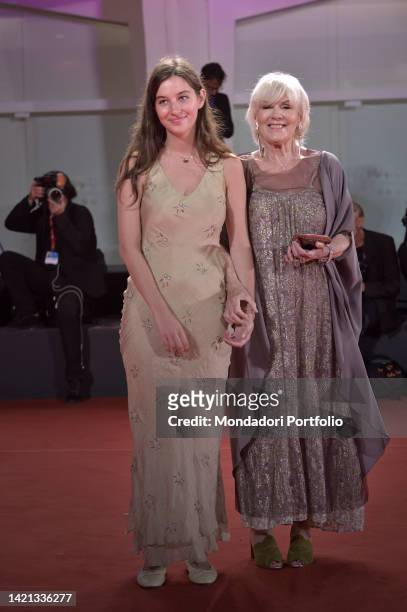 Italian music producer Caterina Caselli and her granddaughter Greta Sugar at the 79 Venice International Film Festival 2022. Filming Italy Best Movie...