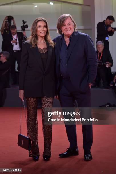 Former Italian tennis player Adriano Panatta and his wife Anna Bonamigo at the 79 Venice International Film Festival 2022. Filming Italy Best Movie...